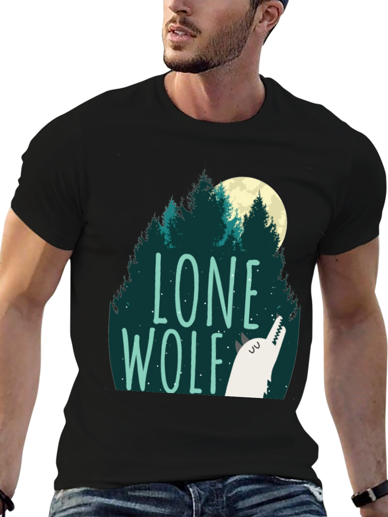 Lone Wolf Graphic Tee - Mens Black T-Shirt