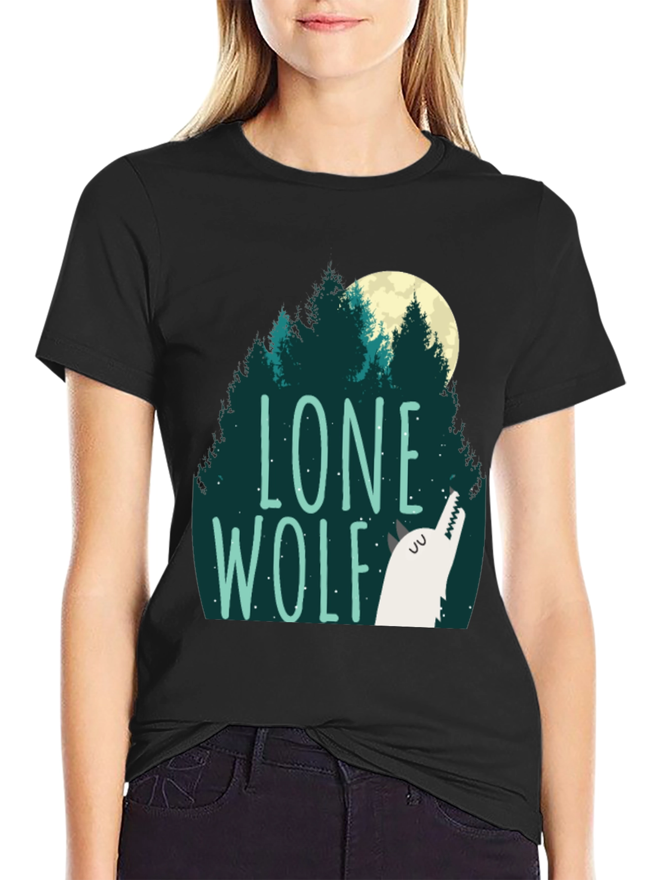 Lone Wolf Graphic Tee - Mens Black T-Shirt