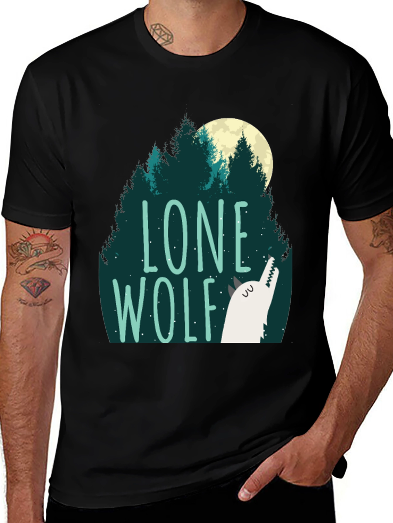 Lone Wolf Graphic Tee - Mens Black T-Shirt
