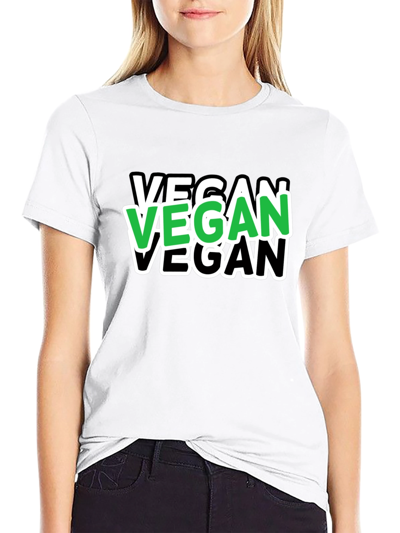 Vegan T-Shirt - Black Tee with Bold Vegan Graphic