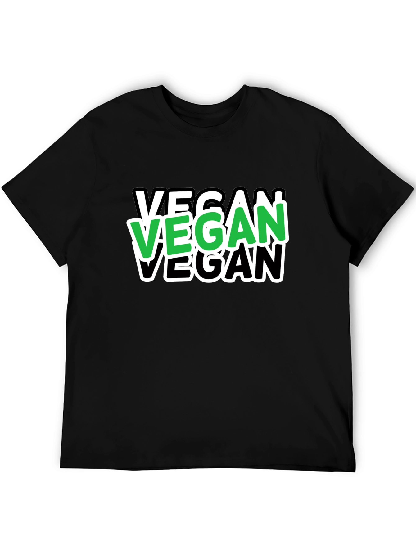 Vegan T-Shirt - Black Tee with Bold Vegan Graphic