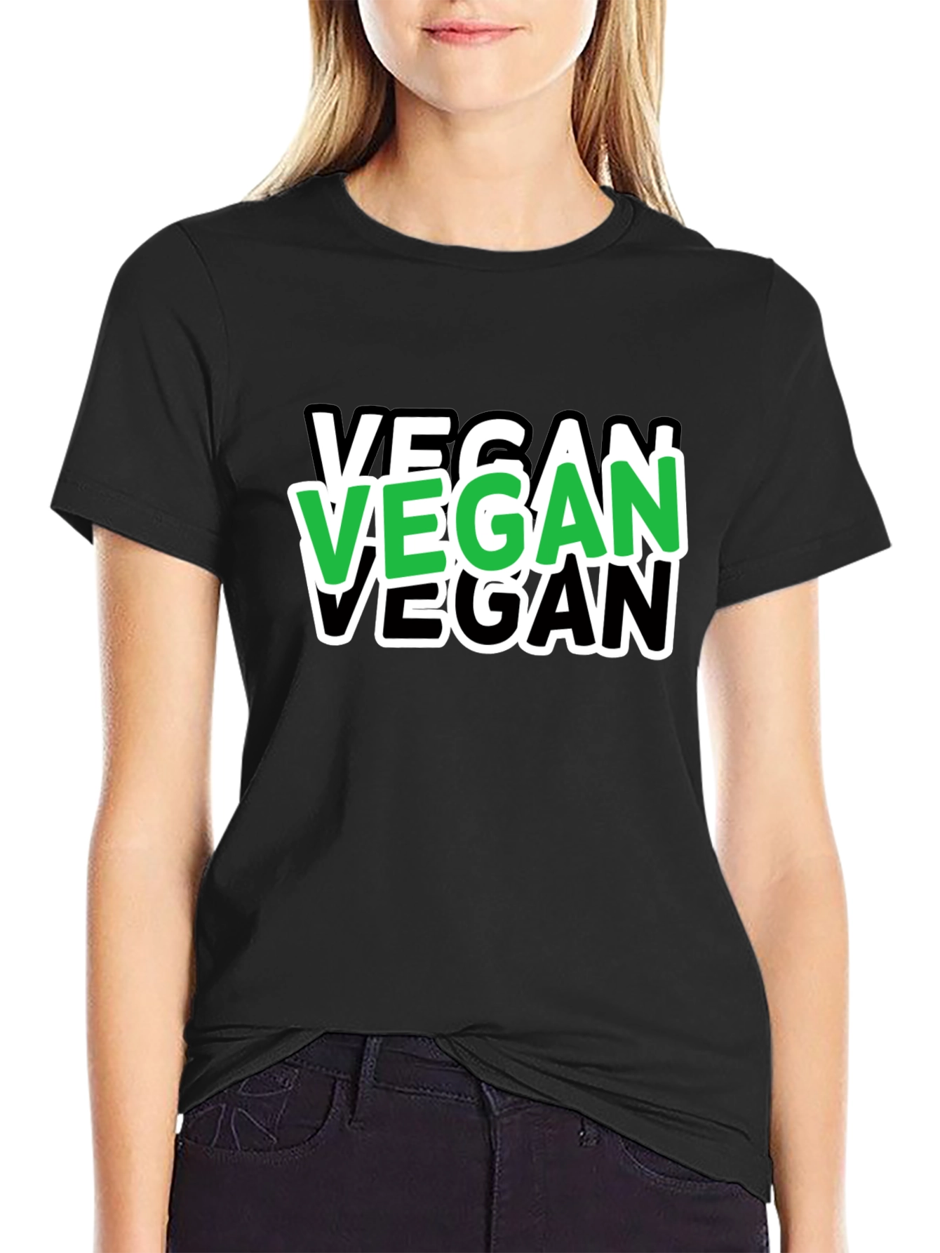 Vegan T-Shirt - Black Tee with Bold Vegan Graphic