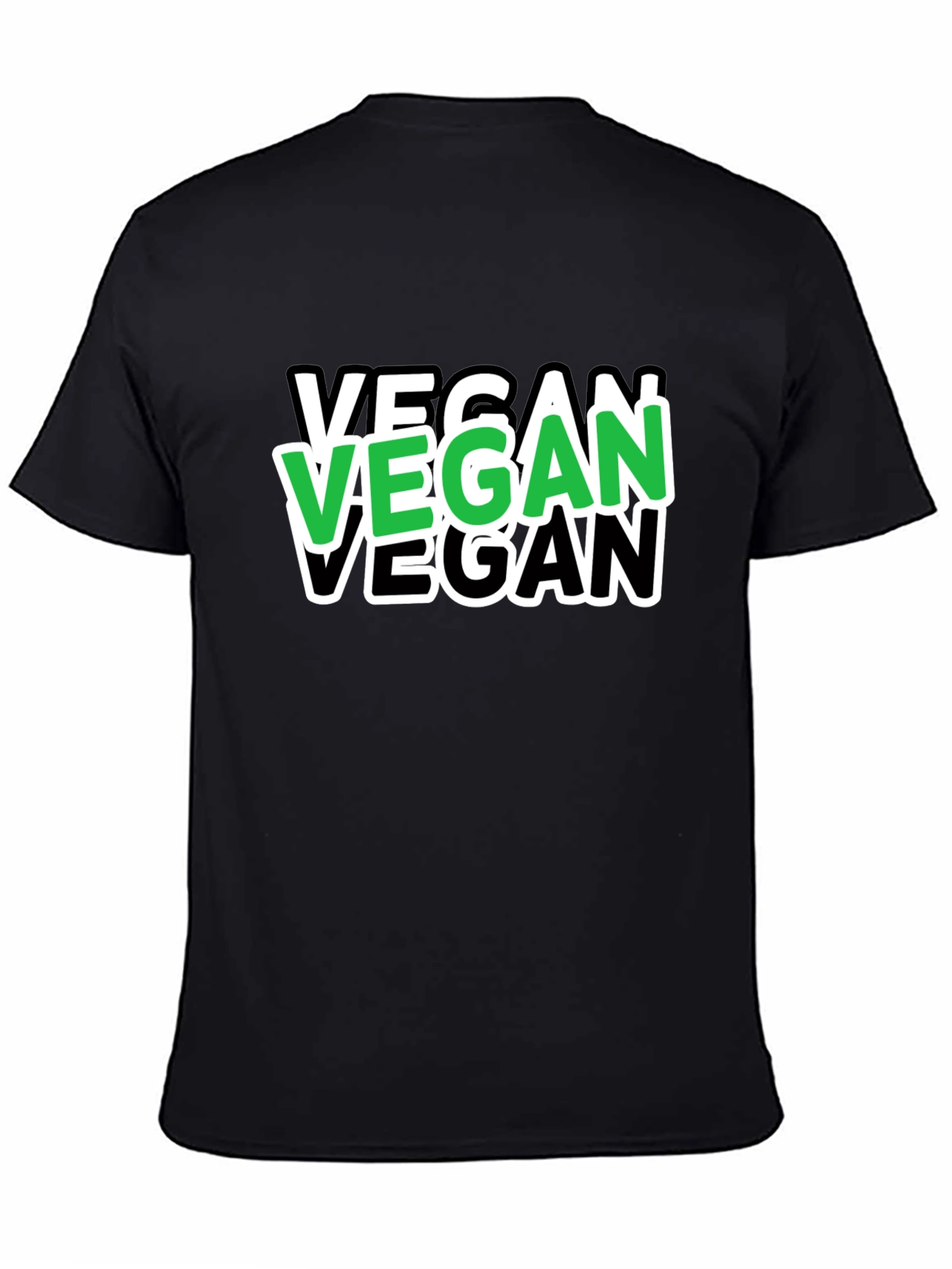 Vegan T-Shirt - Black Tee with Bold Vegan Graphic