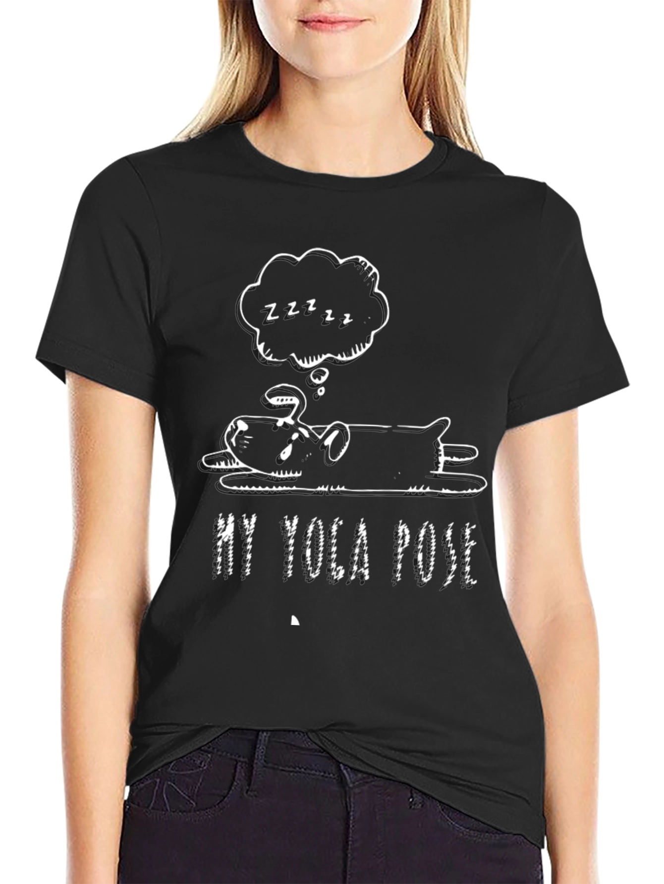 My Yoga Pose Black Graphic T-Shirt