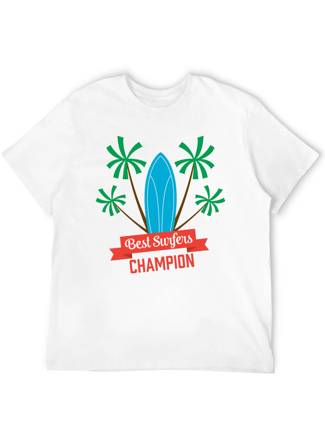 Best Surfers Champion Graphic T-Shirt - Beach Style