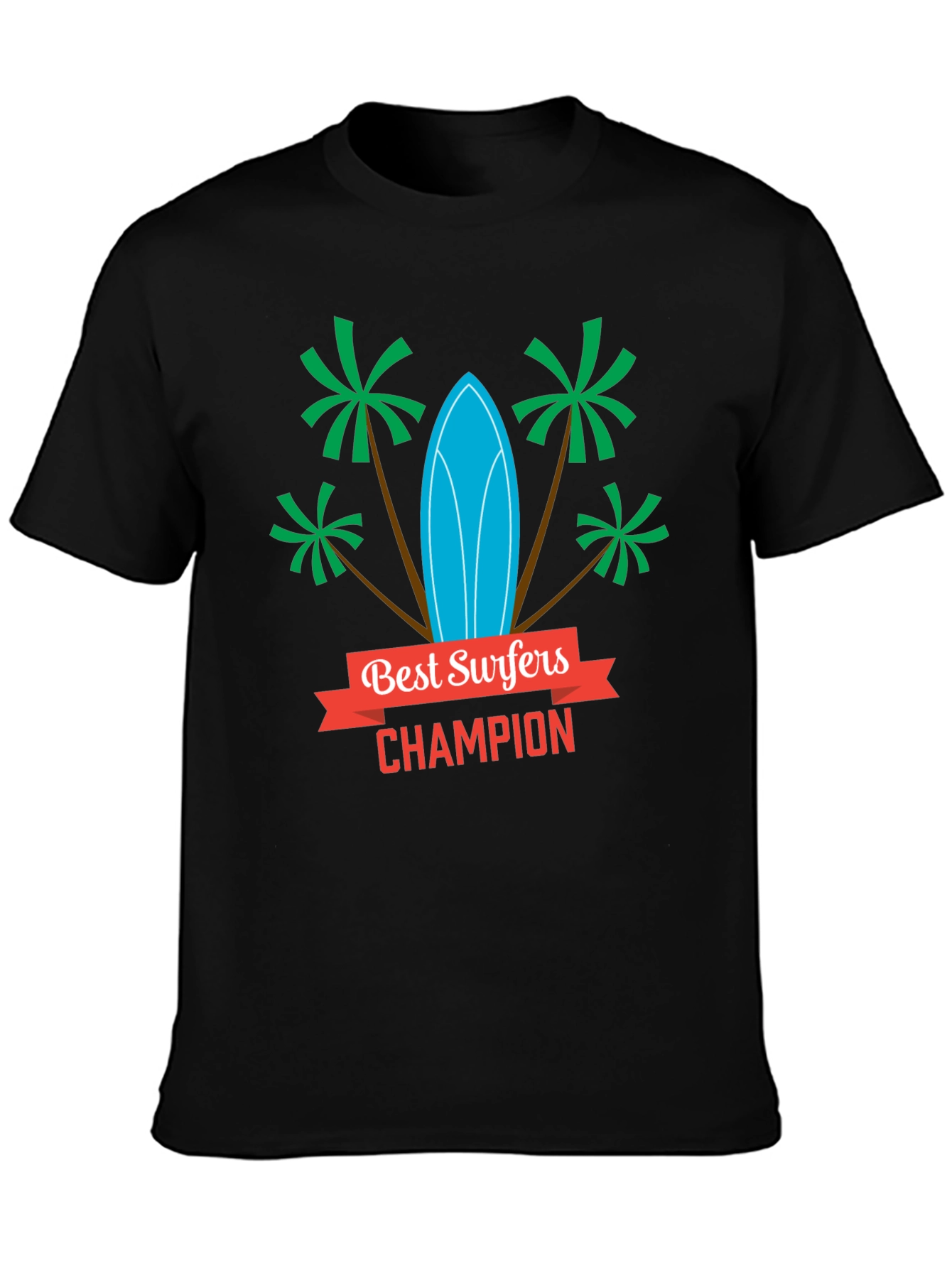 Best Surfers Champion Graphic T-Shirt - Beach Style