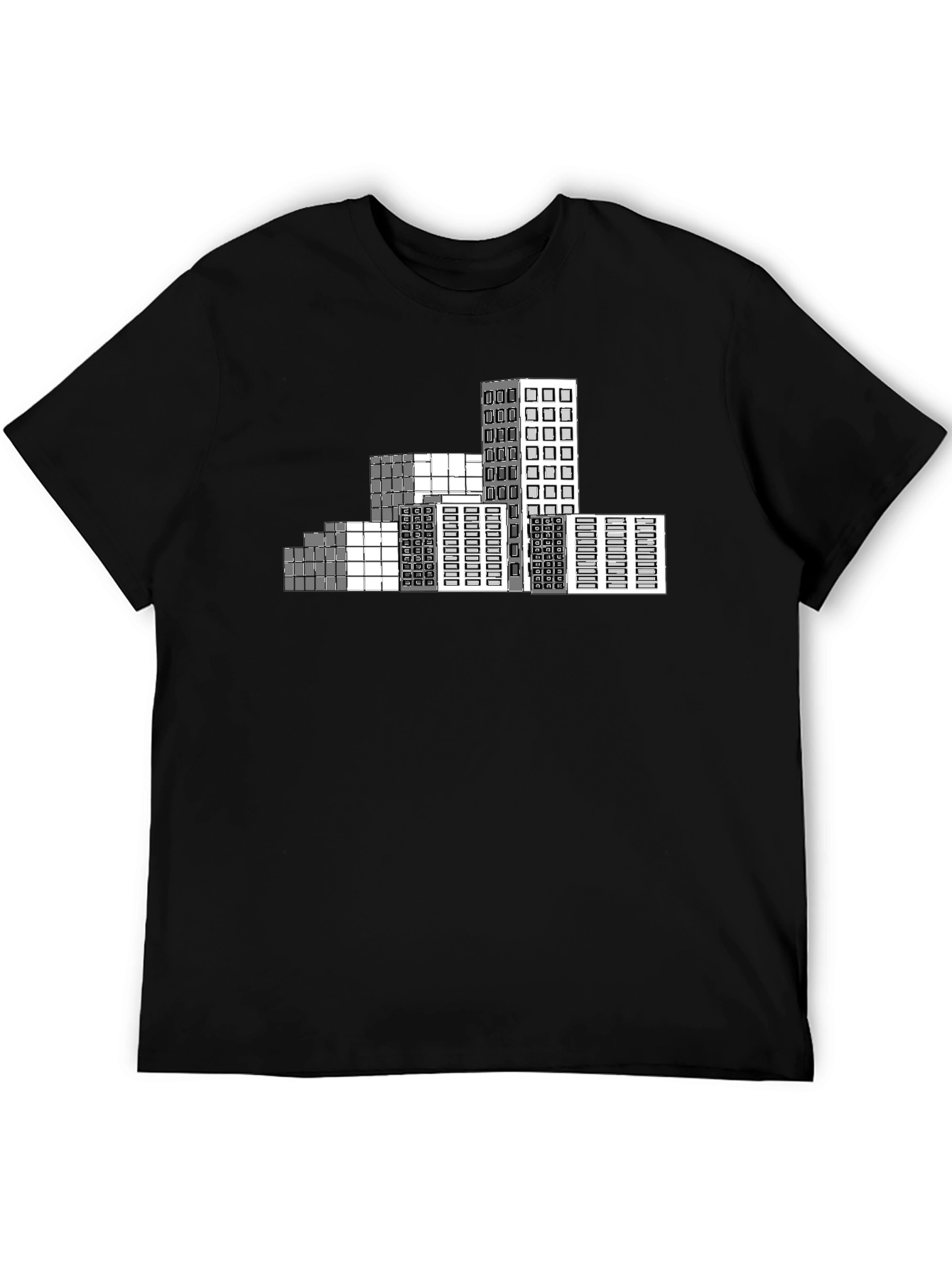 Urban Grid T-Shirt - Modern Cityscape Design