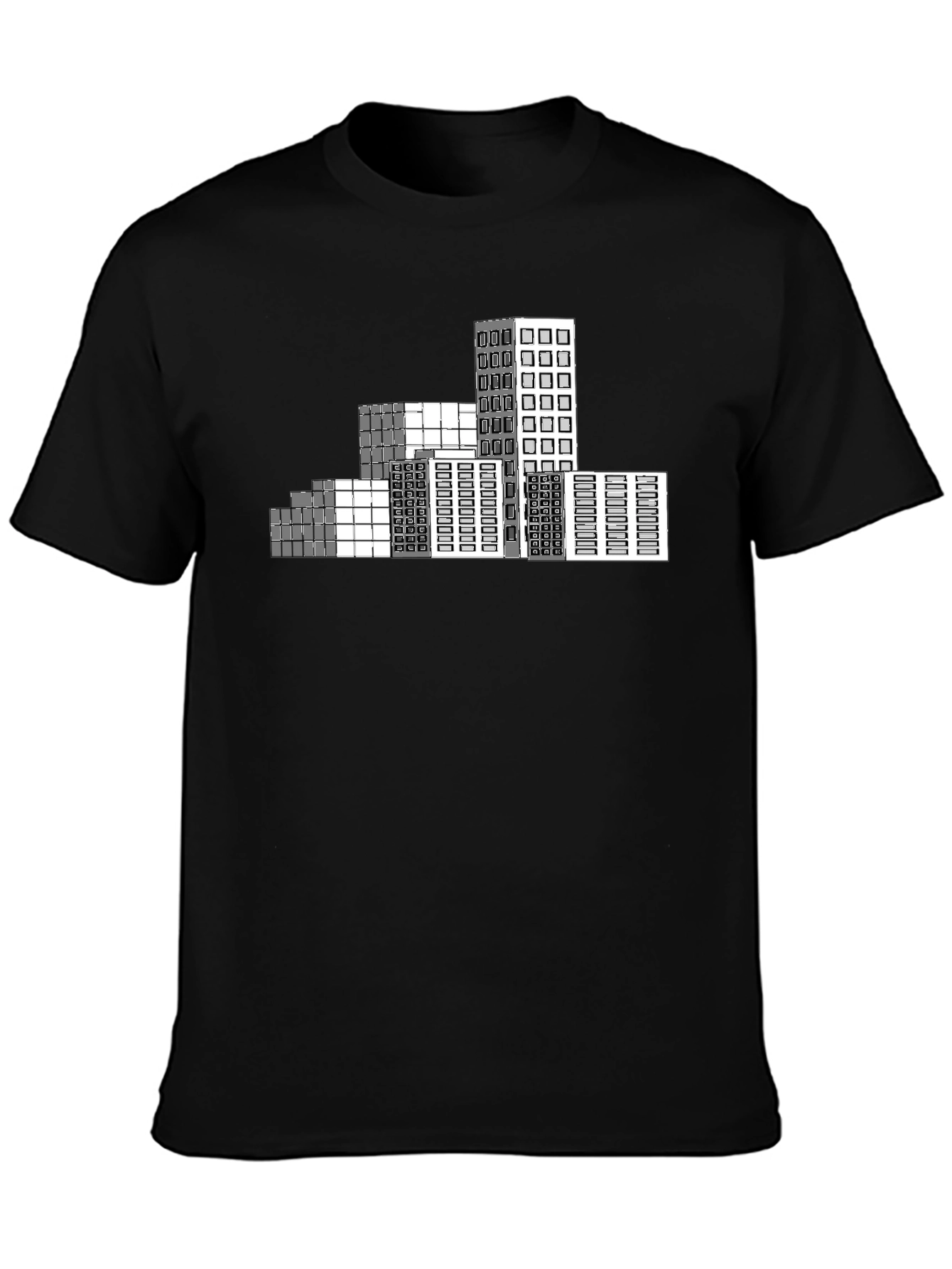 Urban Grid T-Shirt - Modern Cityscape Design