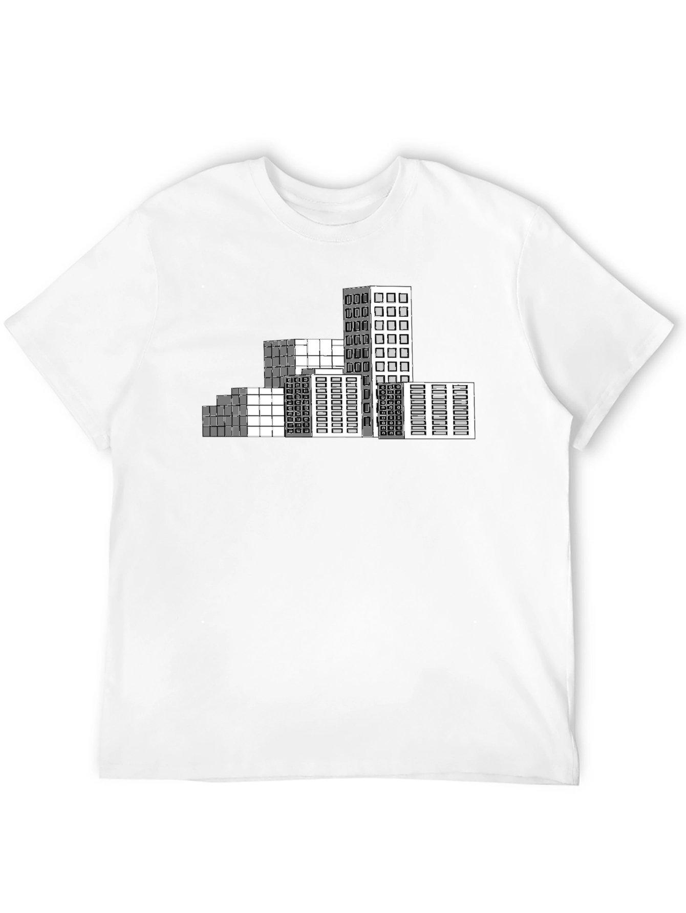 Urban Grid T-Shirt - Modern Cityscape Design