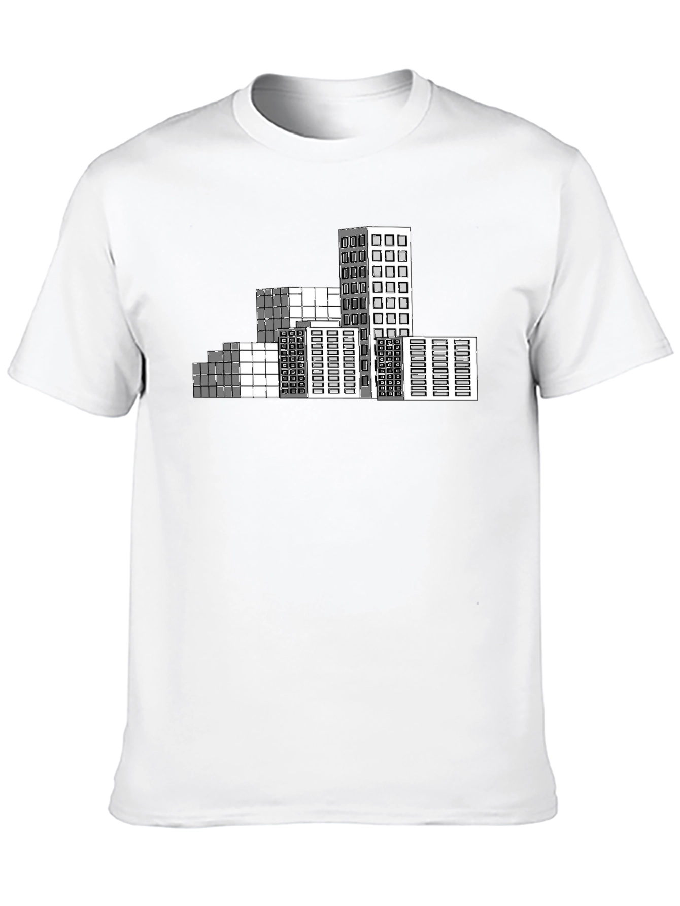 Urban Grid T-Shirt - Modern Cityscape Design