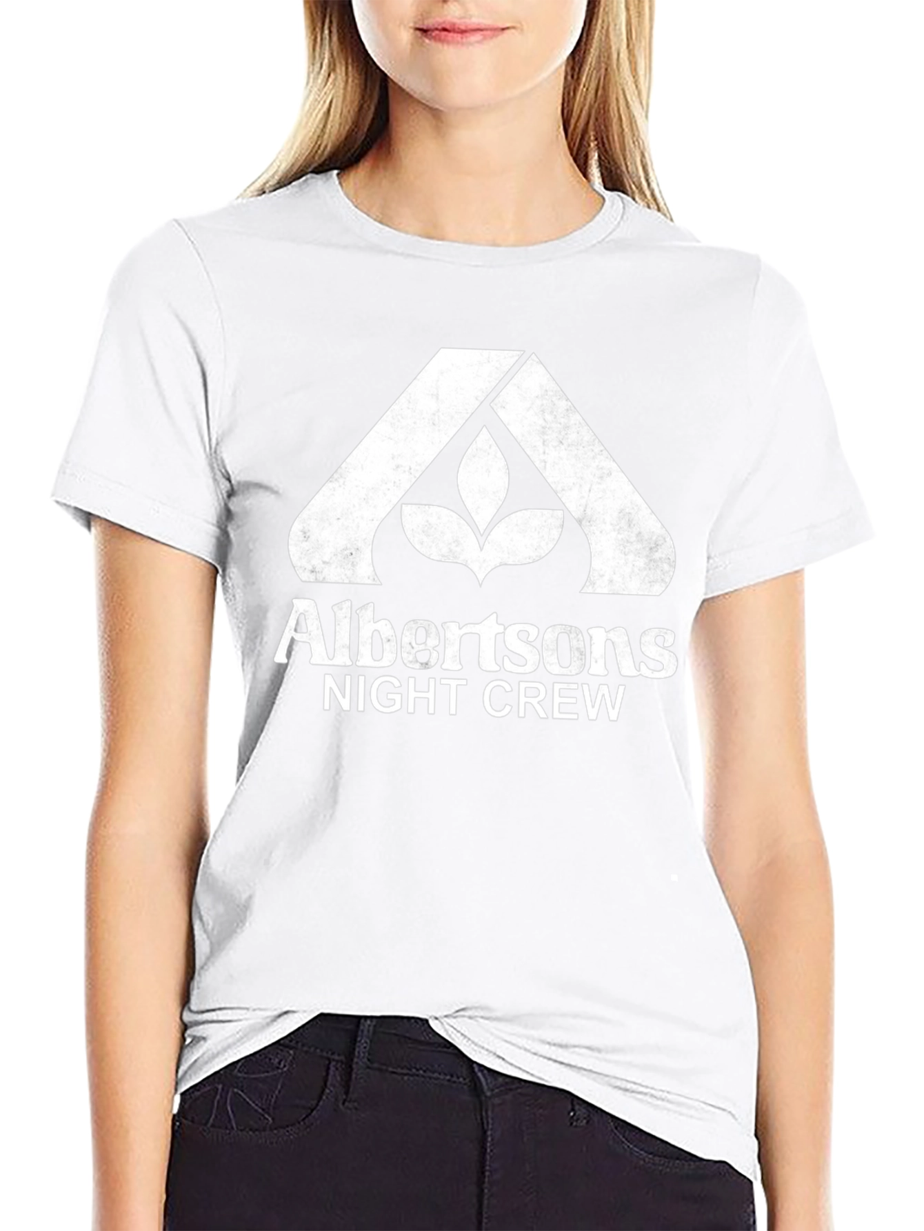 Albertsons Night Crew Black T-Shirt