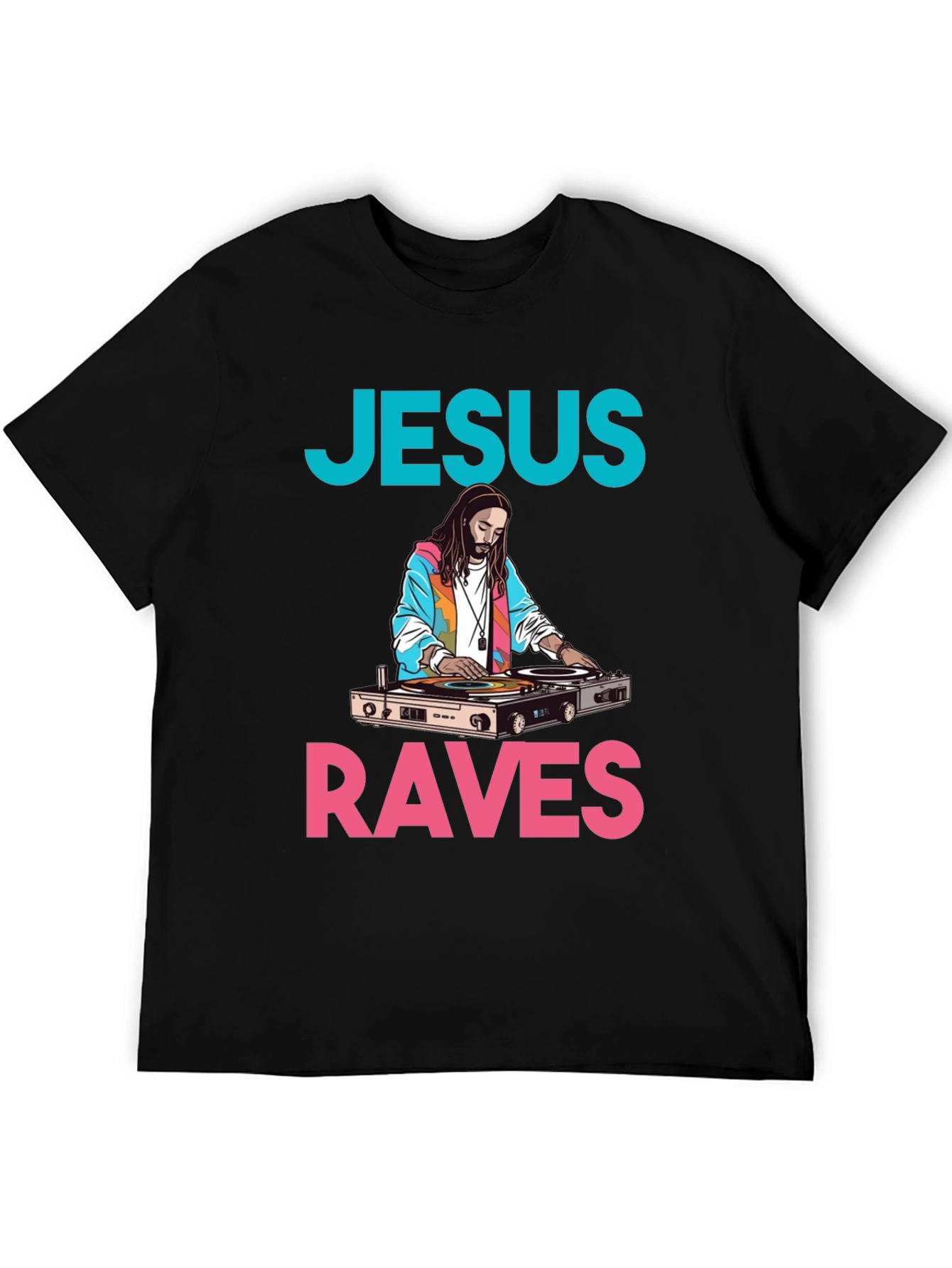 Jesus Raves Graphic Tee - DJ Jesus T-Shirt