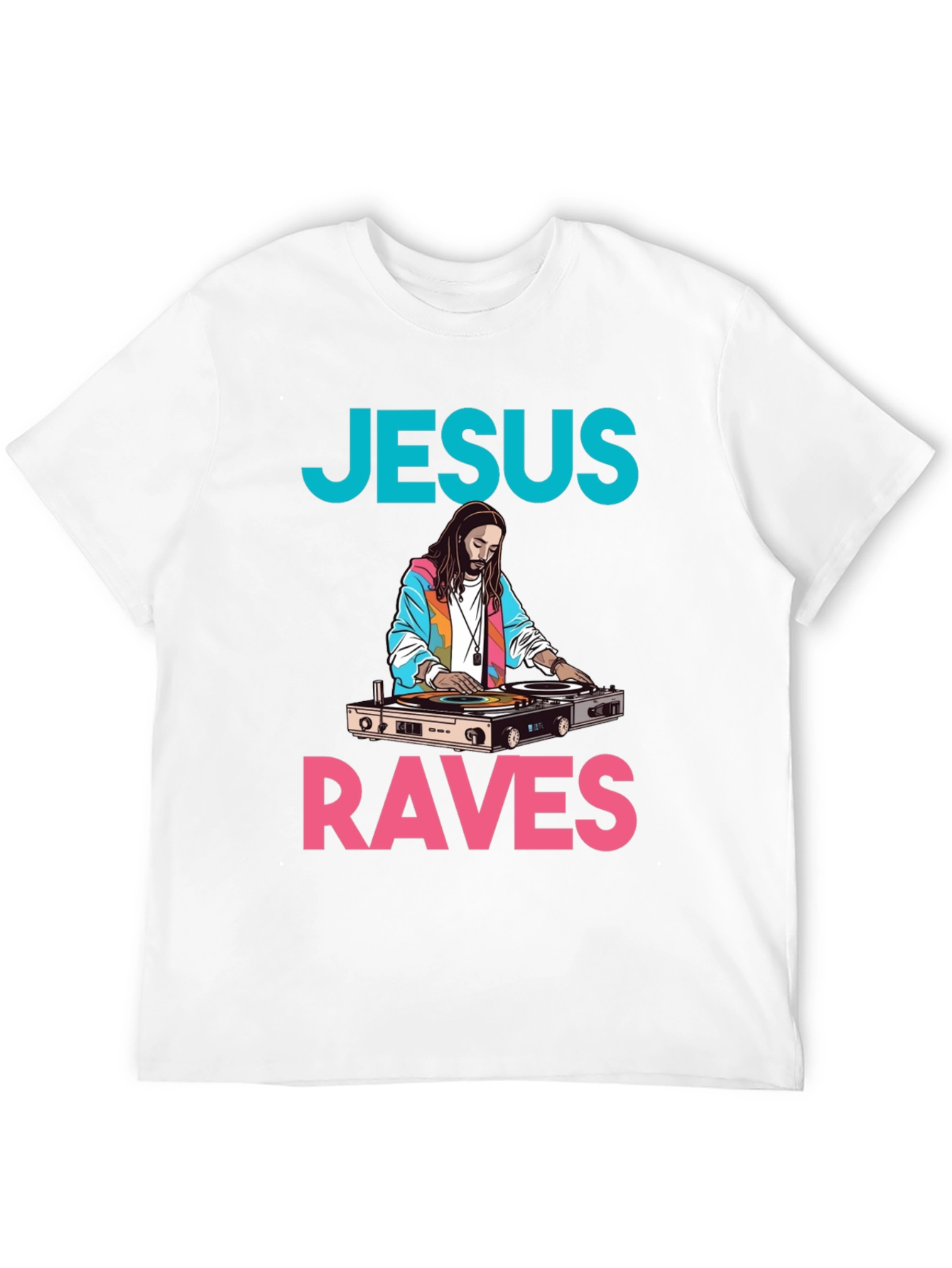 Jesus Raves Graphic Tee - DJ Jesus T-Shirt