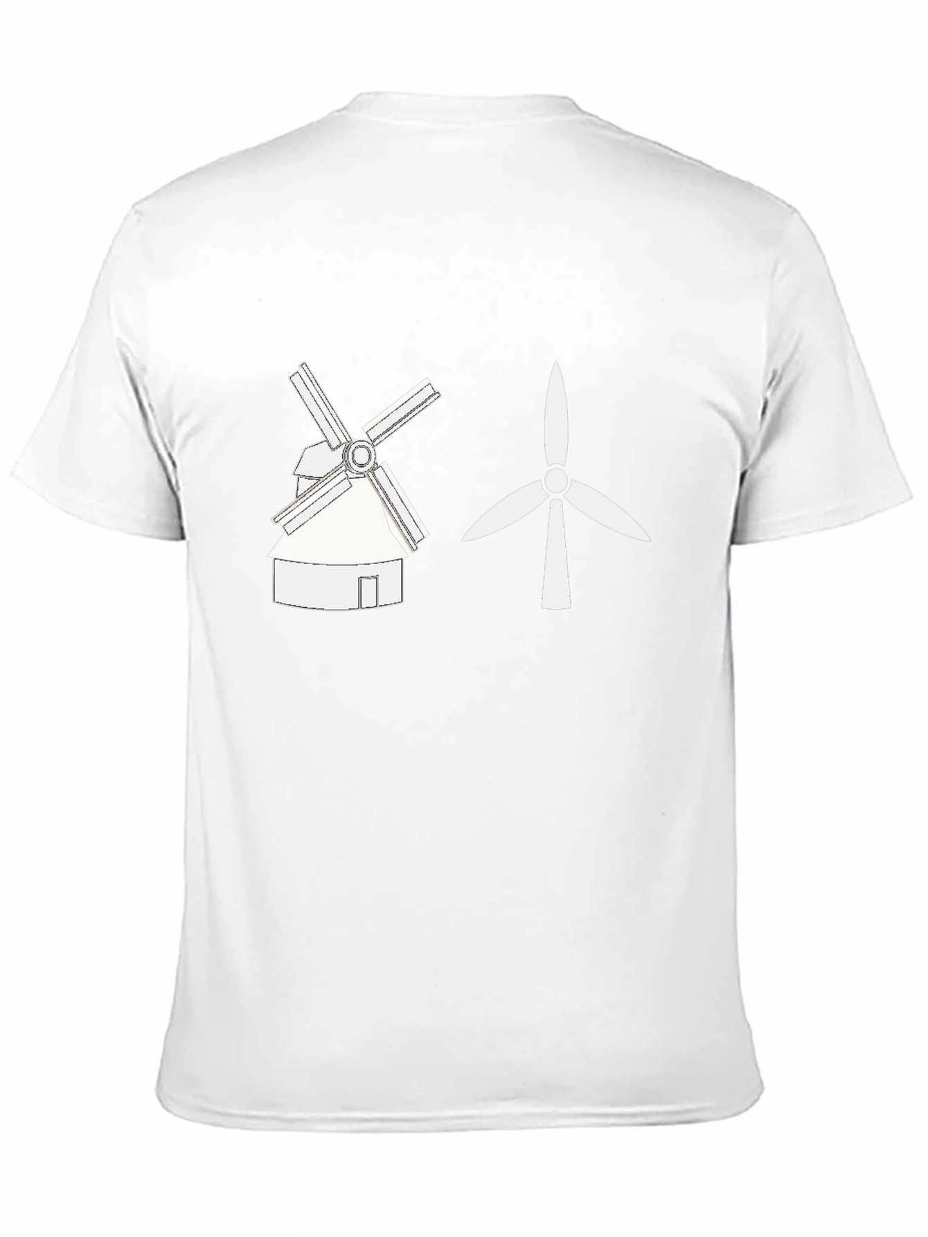Windmill vs Wind Turbine Graphic Tee - Black