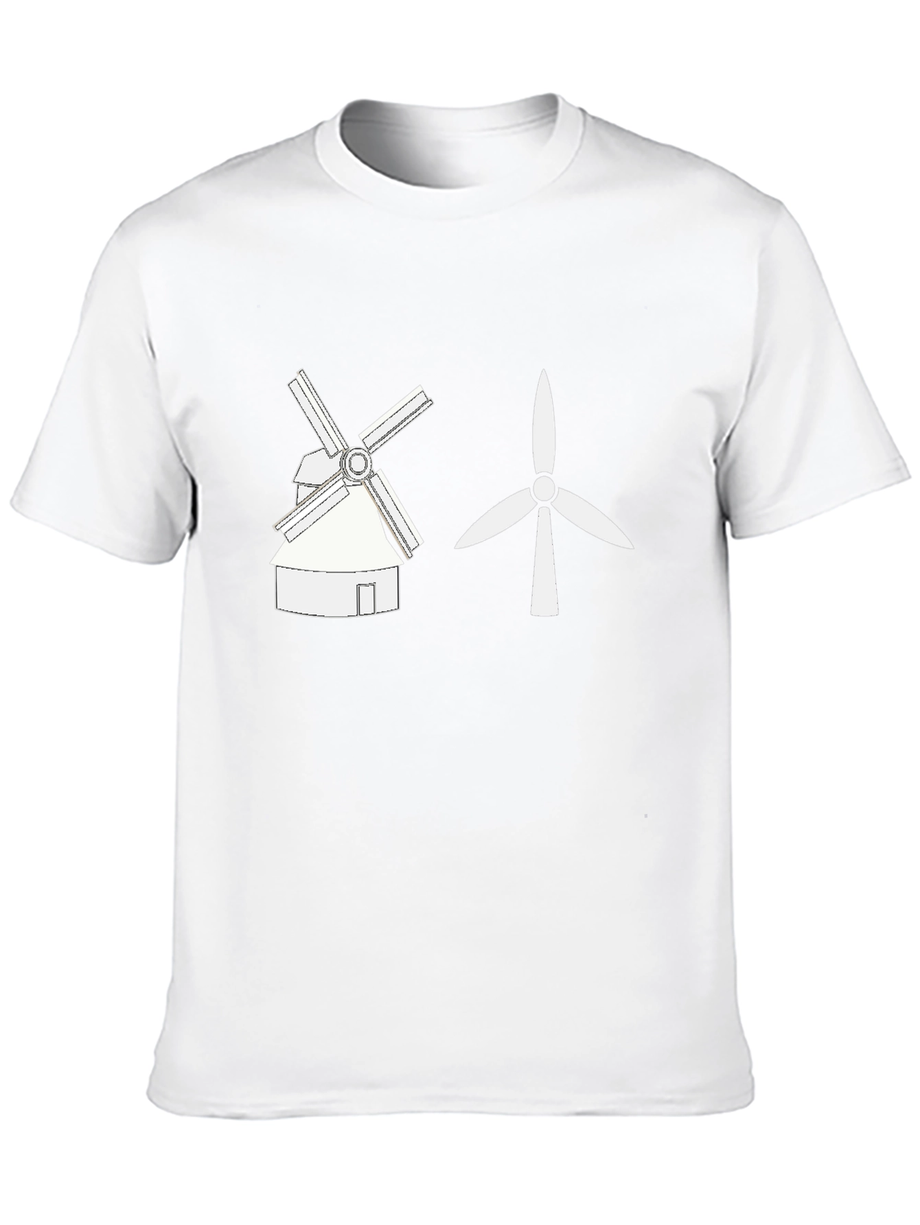 Windmill vs Wind Turbine Graphic Tee - Black