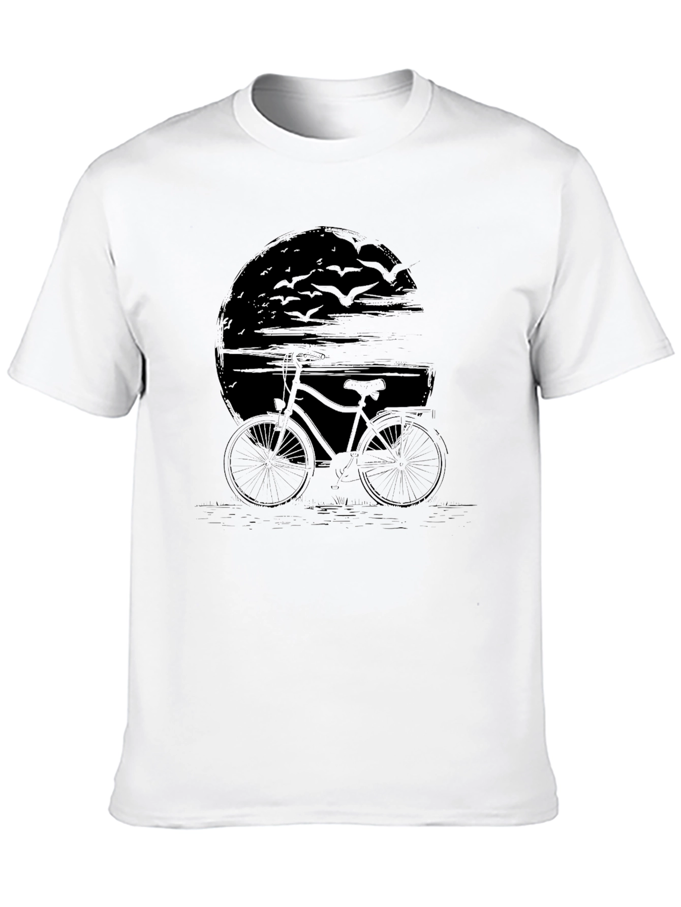 Mens Black Bicycle Graphic T-Shirt