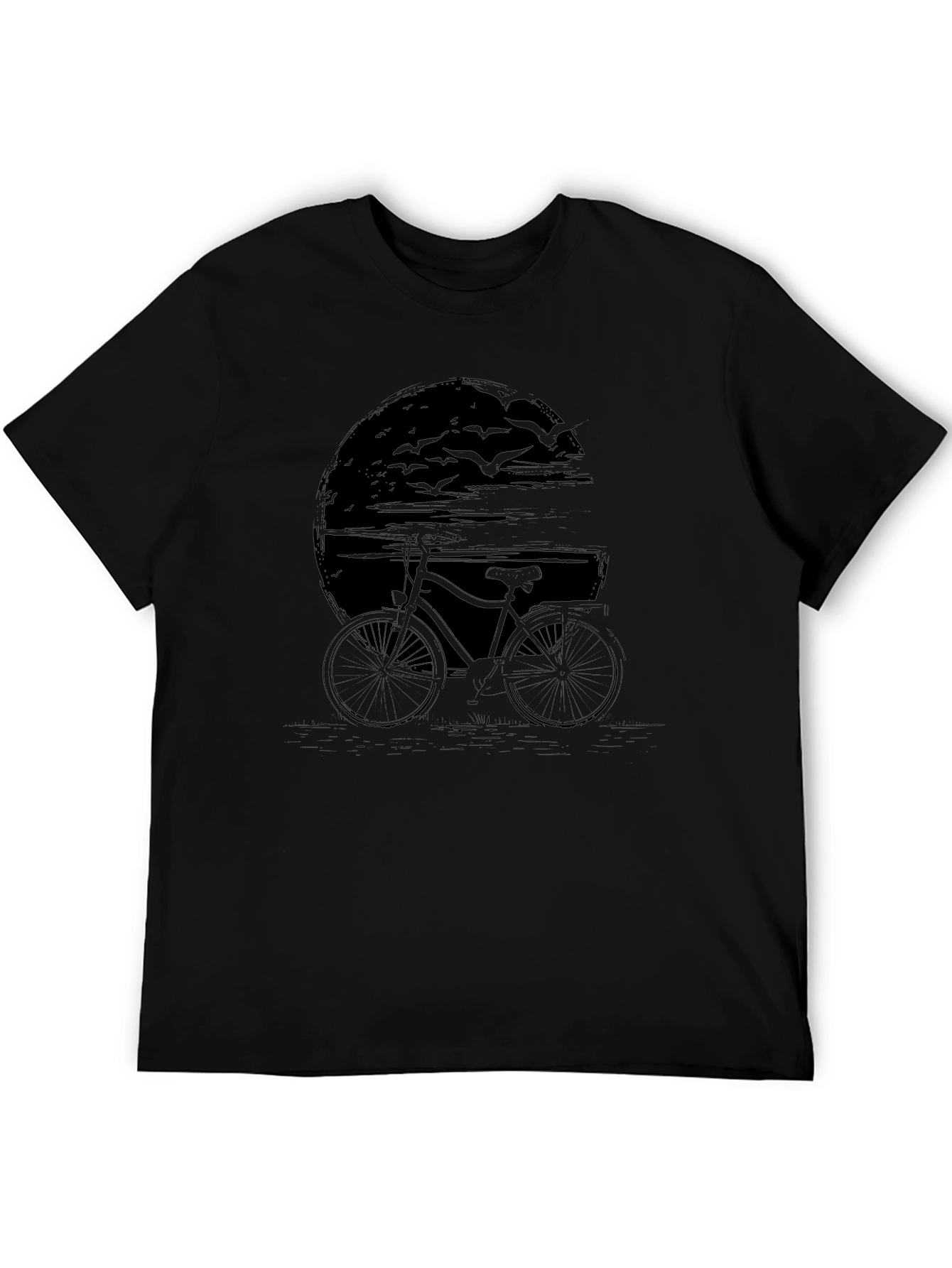 Mens Black Bicycle Graphic T-Shirt