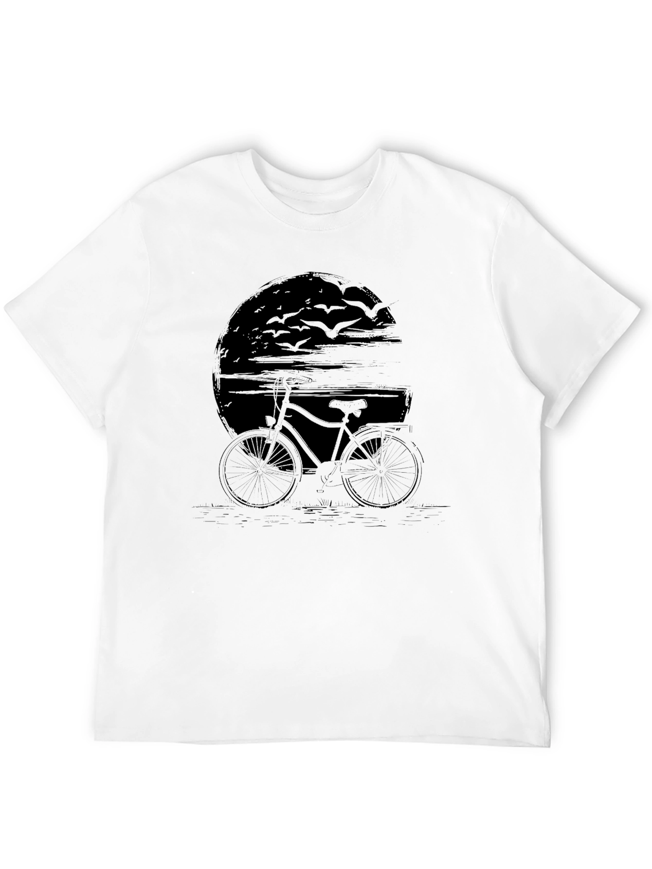 Mens Black Bicycle Graphic T-Shirt
