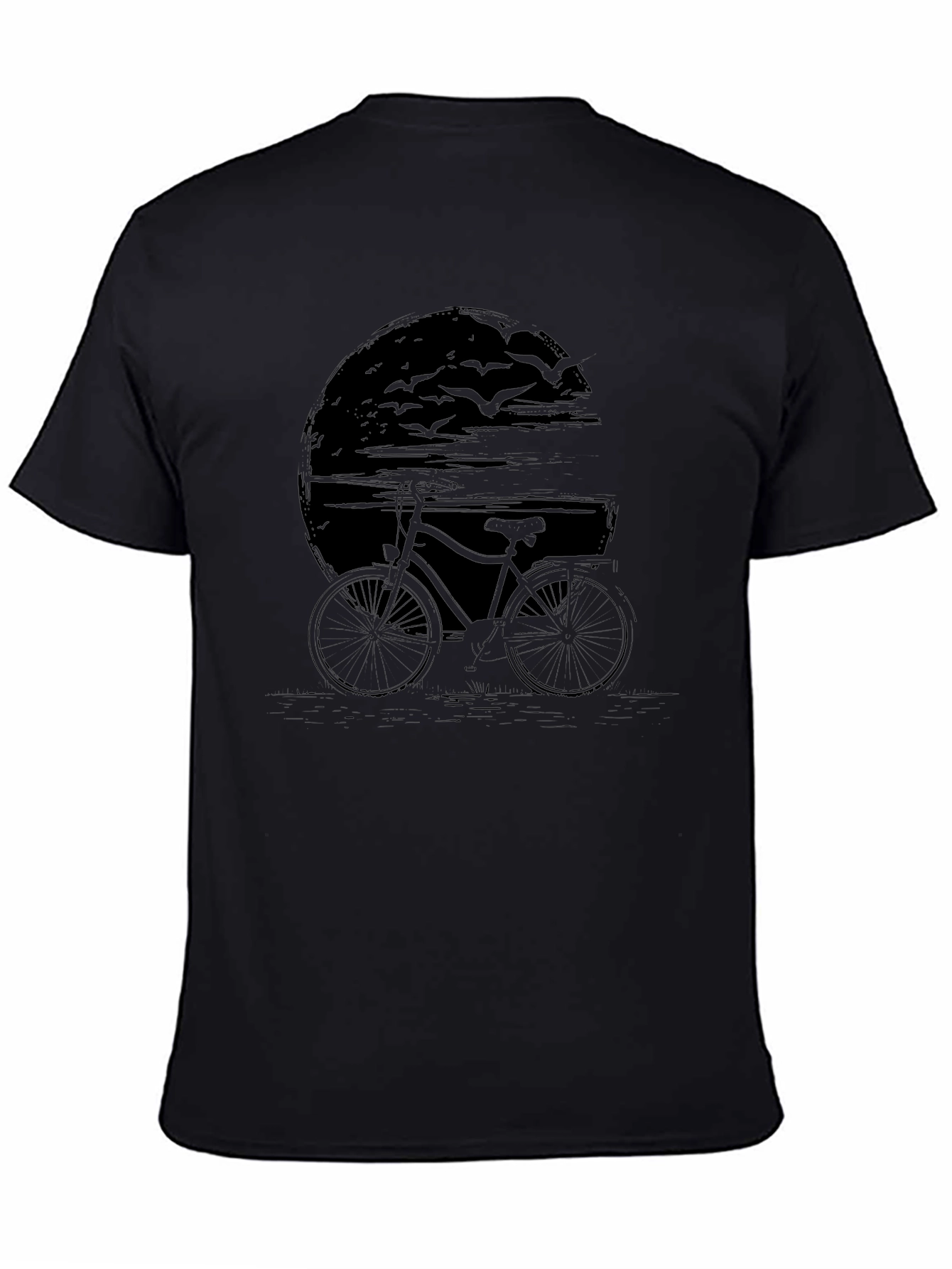 Mens Black Bicycle Graphic T-Shirt