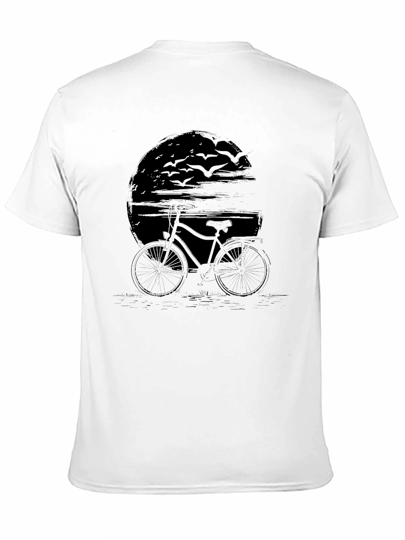 Mens Black Bicycle Graphic T-Shirt