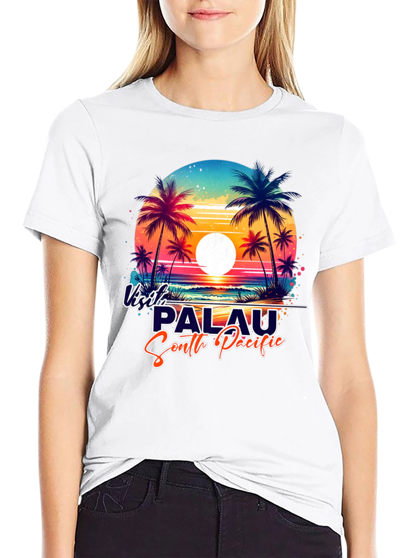 Visit Palau South Pacific Black Graphic Tee