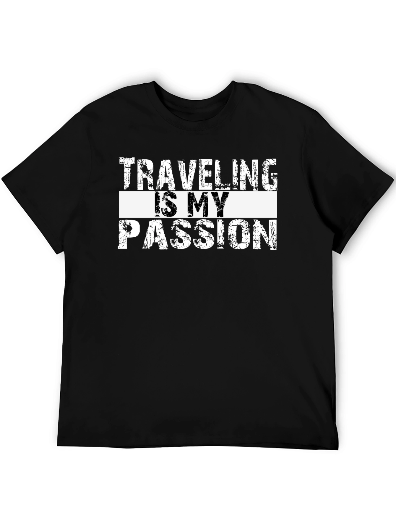 Traveling is My Passion Black Graphic Tee
