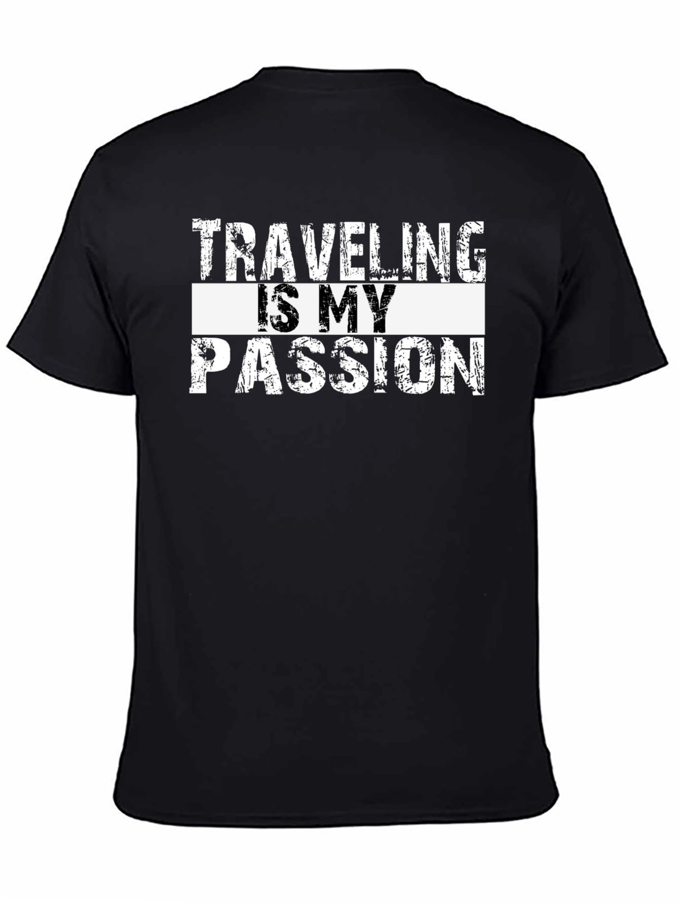 Traveling is My Passion Black Graphic Tee
