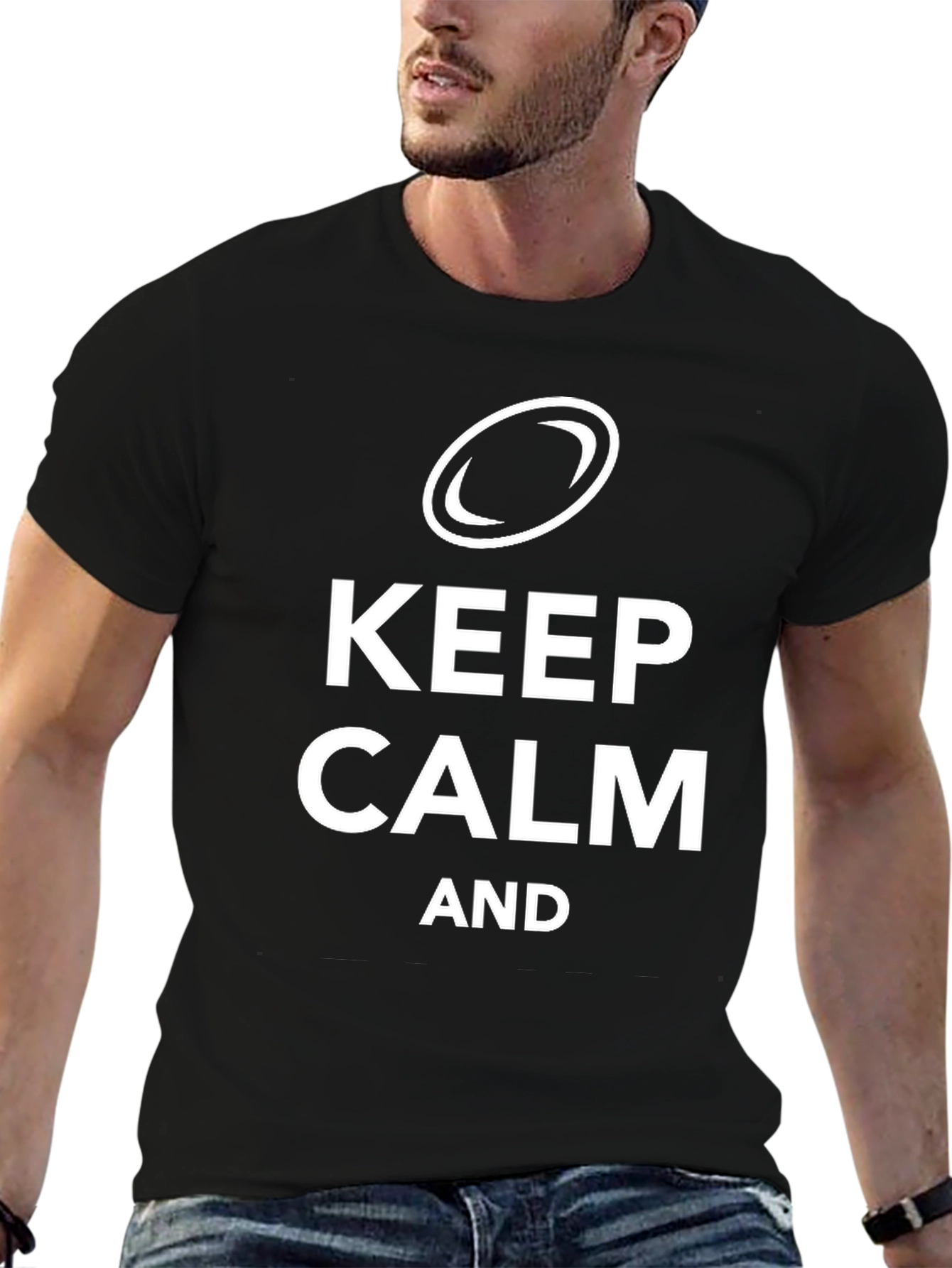 Keep Calm and Play Rugby Black T-Shirt