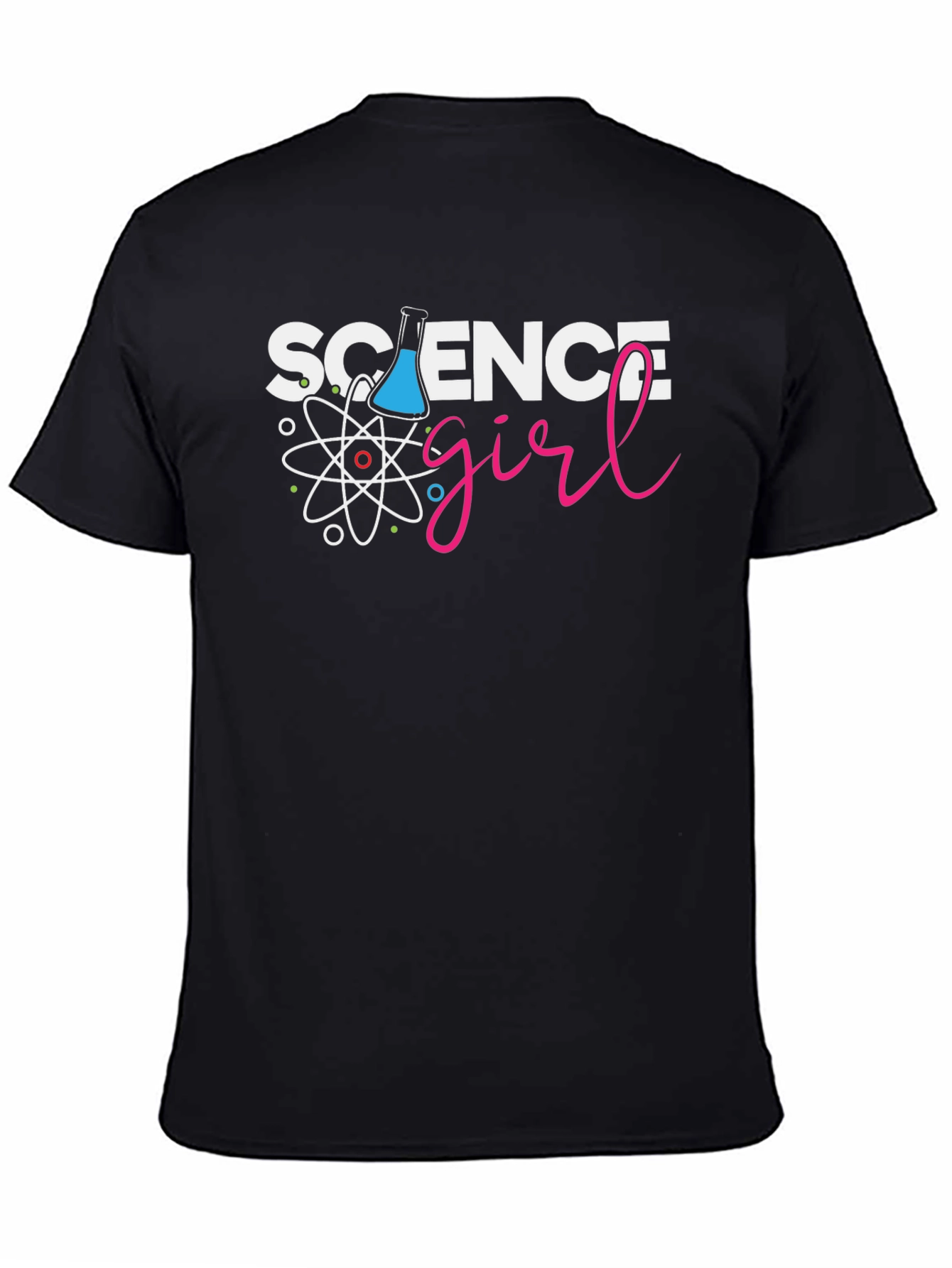 Science Girl Black T-Shirt - Chemistry Design