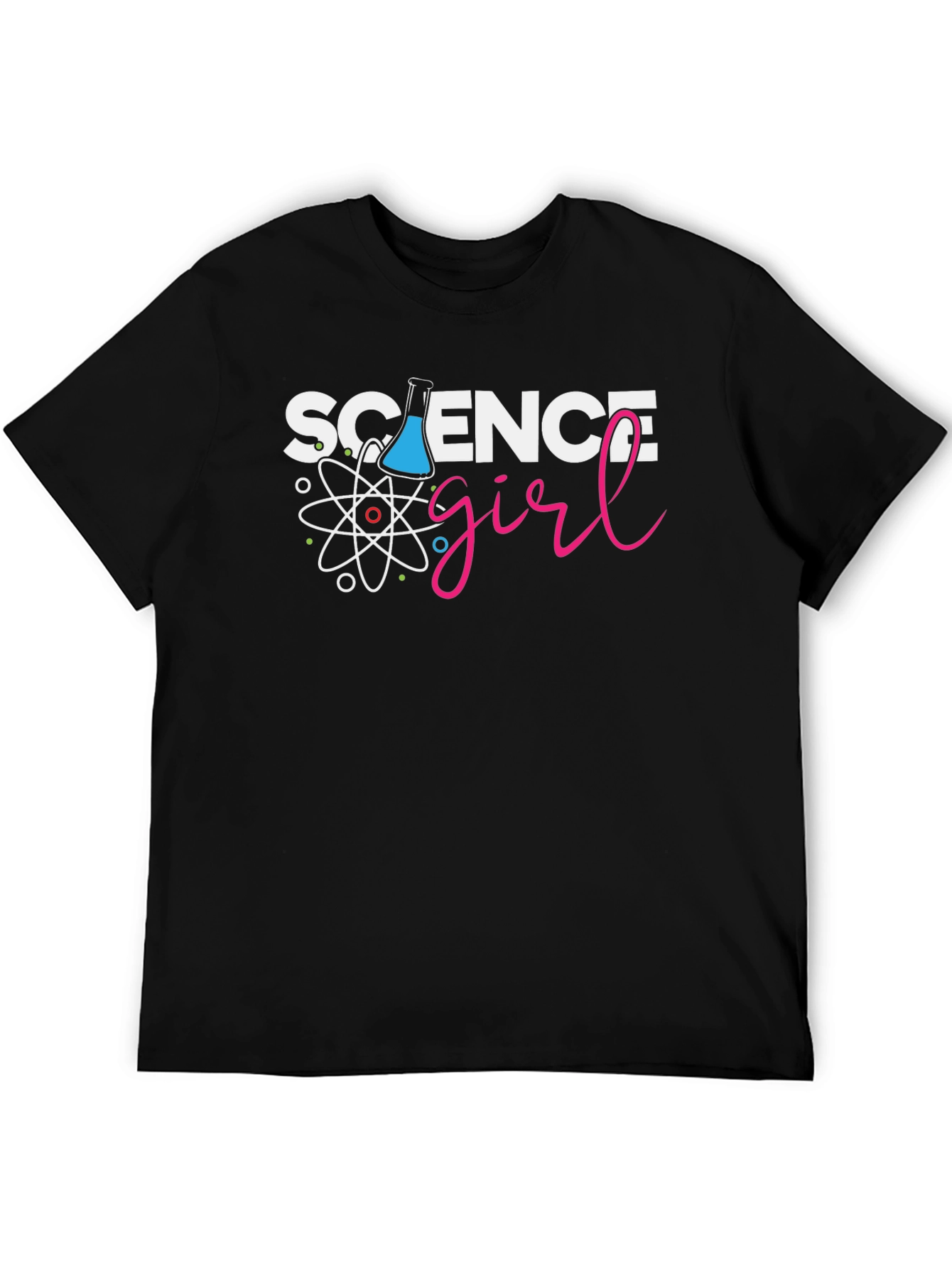 Science Girl Black T-Shirt - Chemistry Design