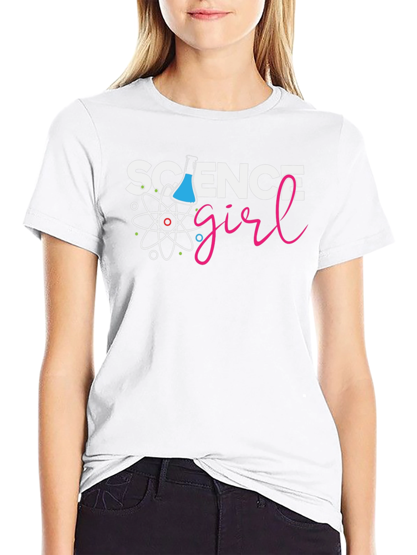 Science Girl Black T-Shirt - Chemistry Design