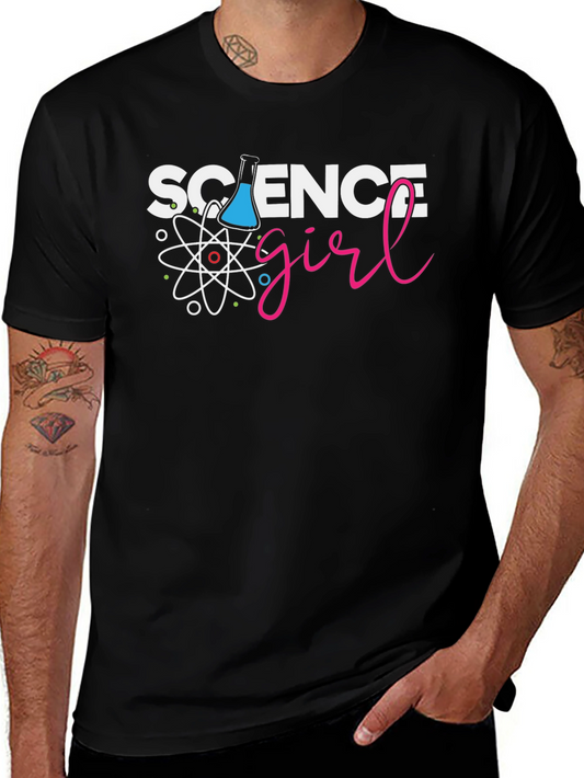 Science Girl Black T-Shirt - Chemistry Design