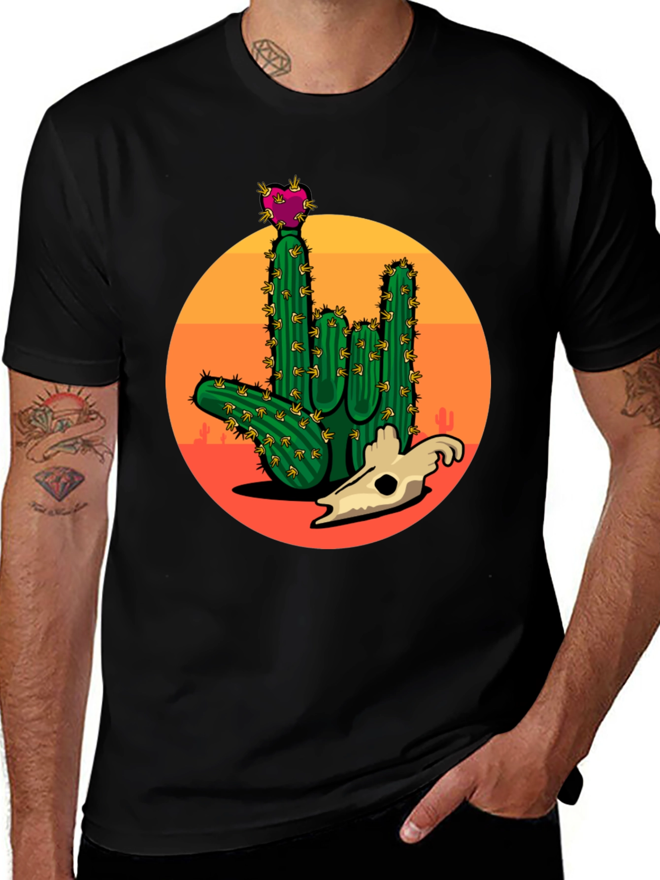 Cactus Skull Graphic Tee - Desert Vibes