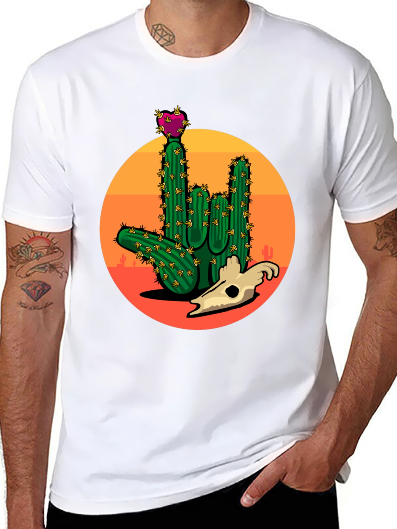 Cactus Skull Graphic Tee - Desert Vibes