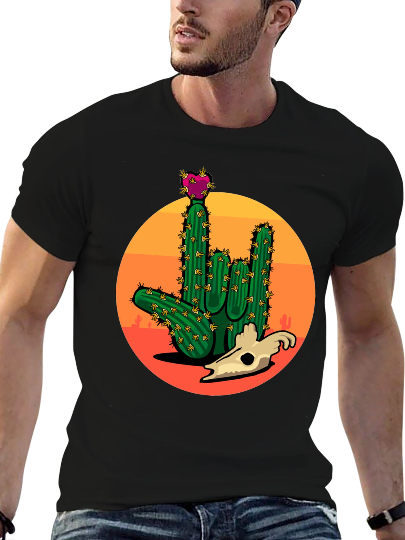 Cactus Skull Graphic Tee - Desert Vibes