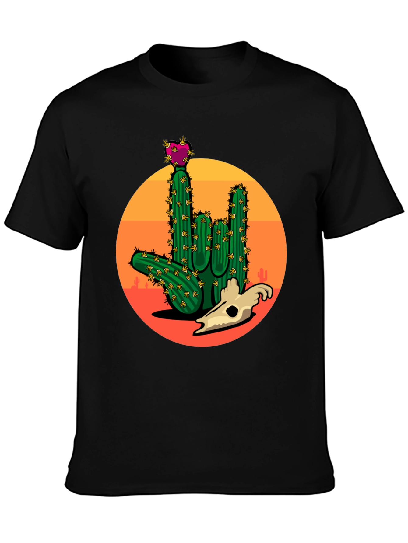 Cactus Skull Graphic Tee - Desert Vibes