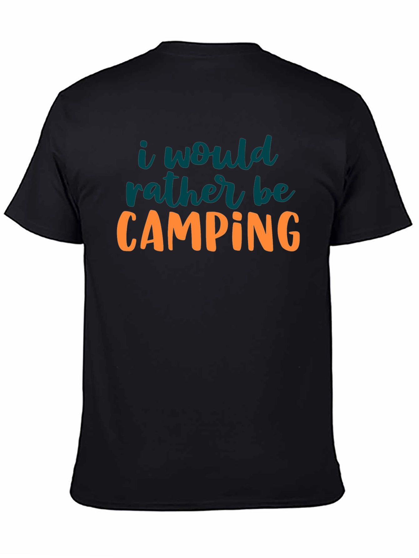 Camping Graphic Tee - Black Crew Neck