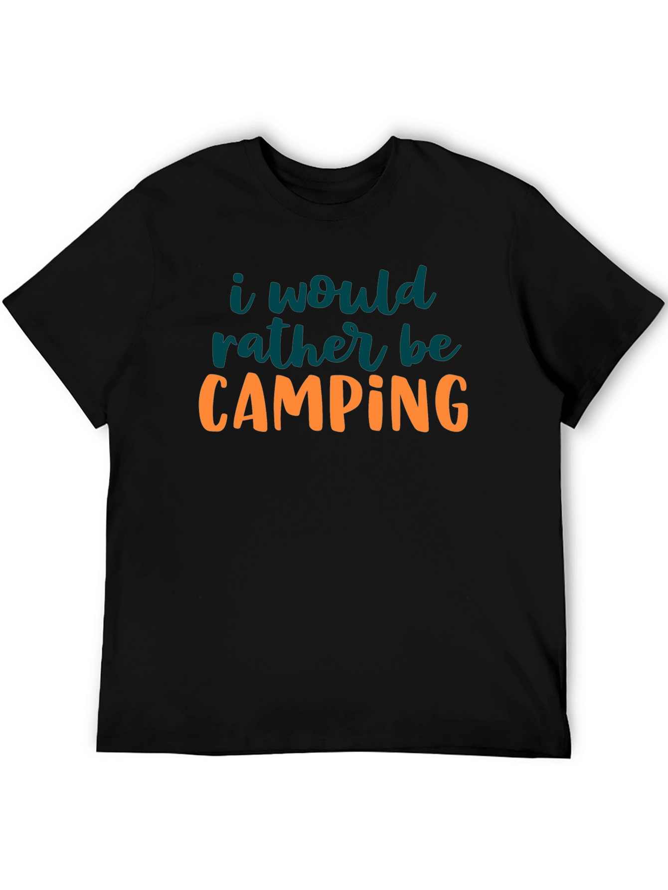 Camping Graphic Tee - Black Crew Neck