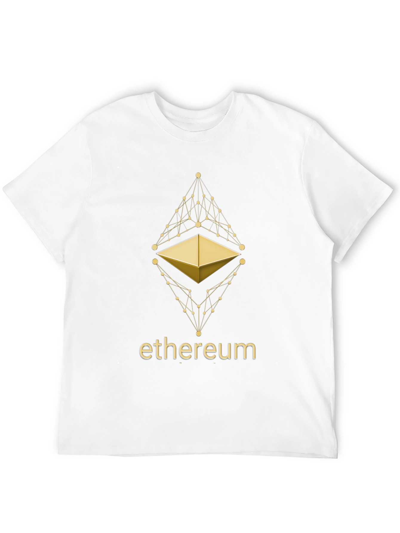 Ethereum Crypto T-Shirt - Golden Blockchain Design