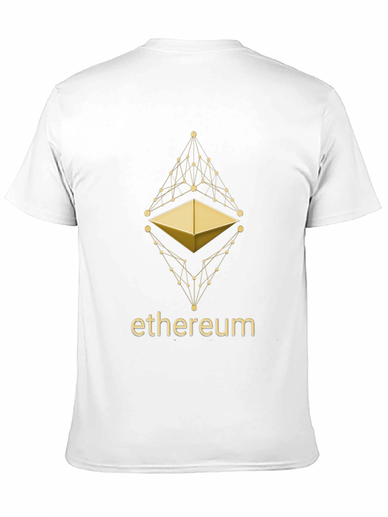 Ethereum Crypto T-Shirt - Golden Blockchain Design