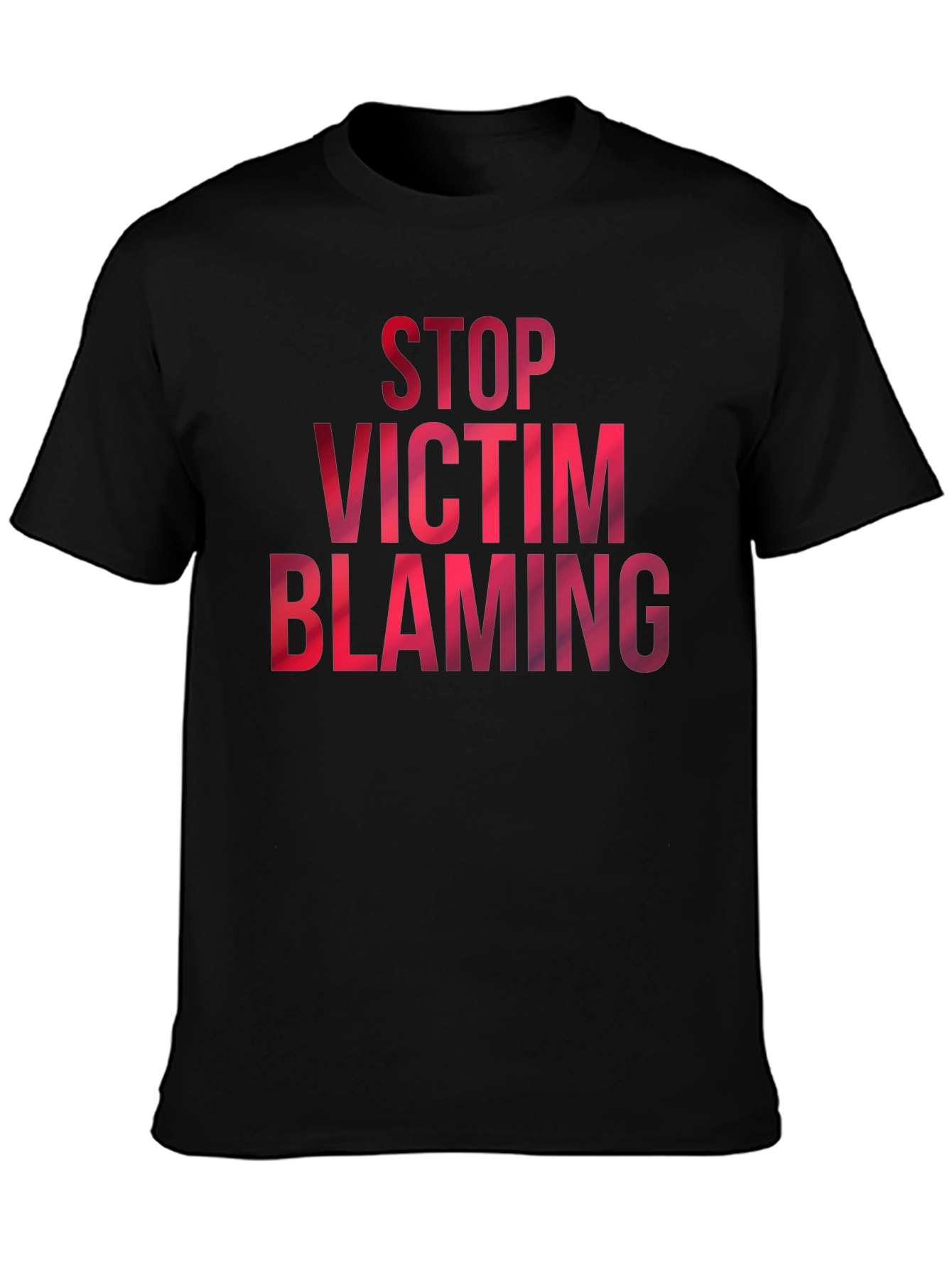 Stop Victim Blaming Graphic Tee - Black Cotton T-Shirt