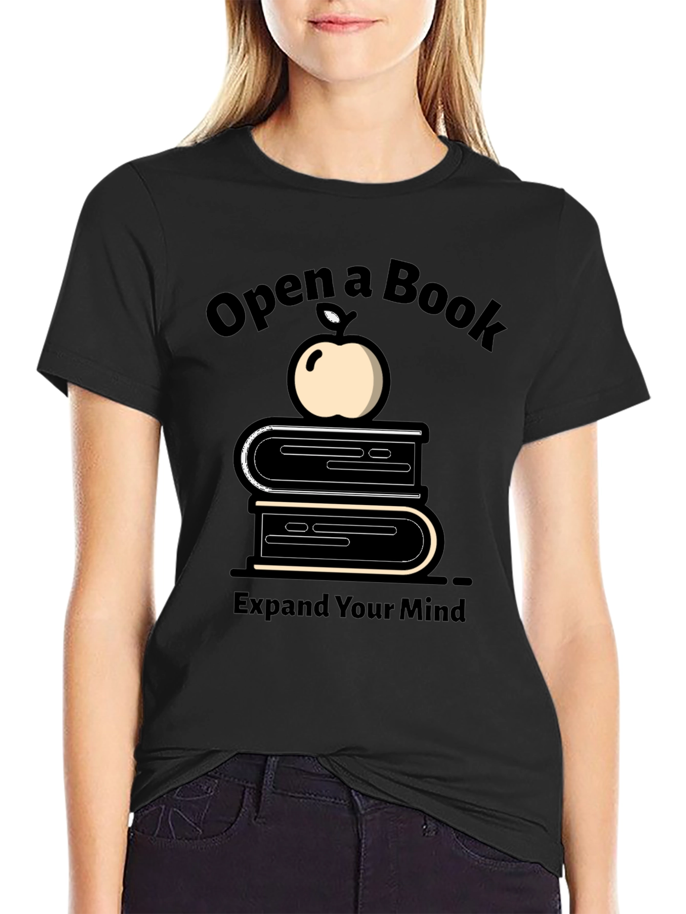 Open a Book Graphic Tee - Unisex Black T-Shirt