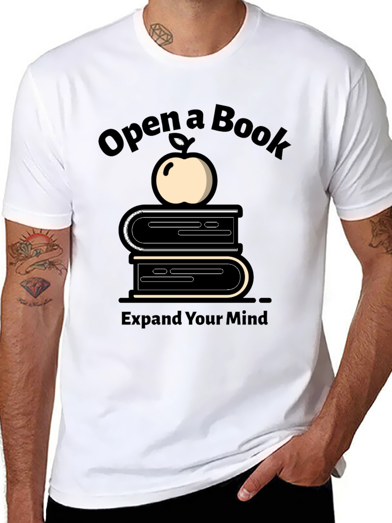 Open a Book Graphic Tee - Unisex Black T-Shirt