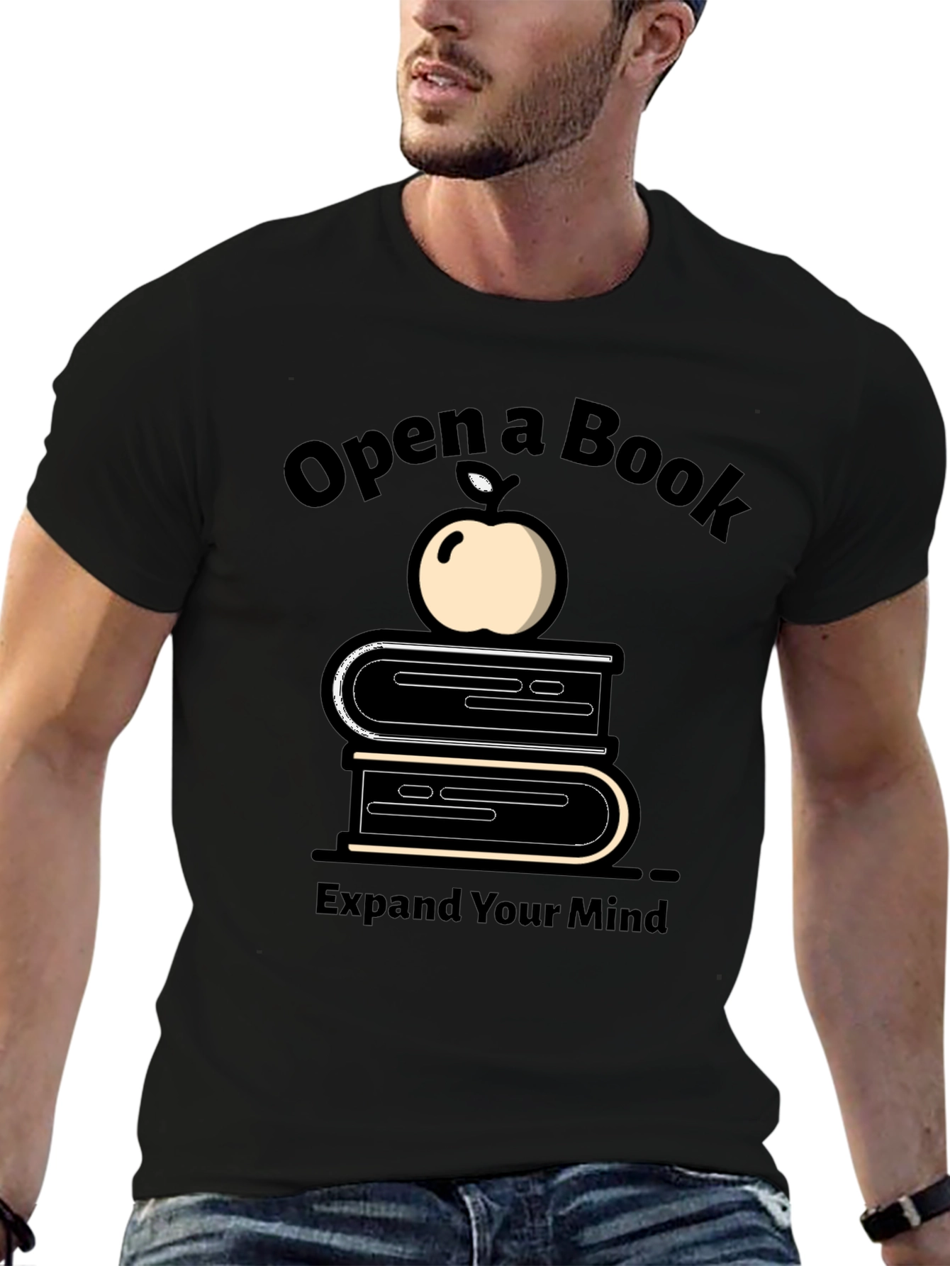 Open a Book Graphic Tee - Unisex Black T-Shirt
