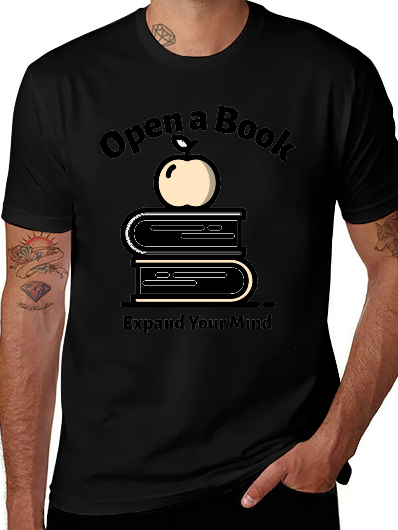 Open a Book Graphic Tee - Unisex Black T-Shirt