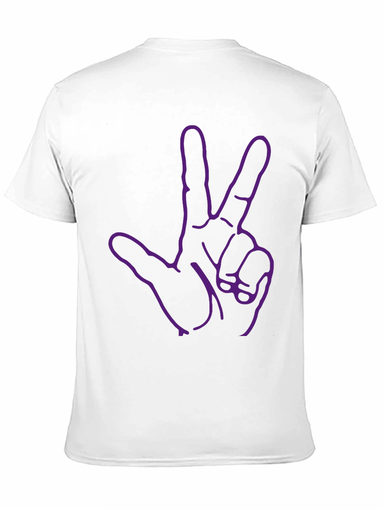 Purple Three Finger Hand Black T-Shirt