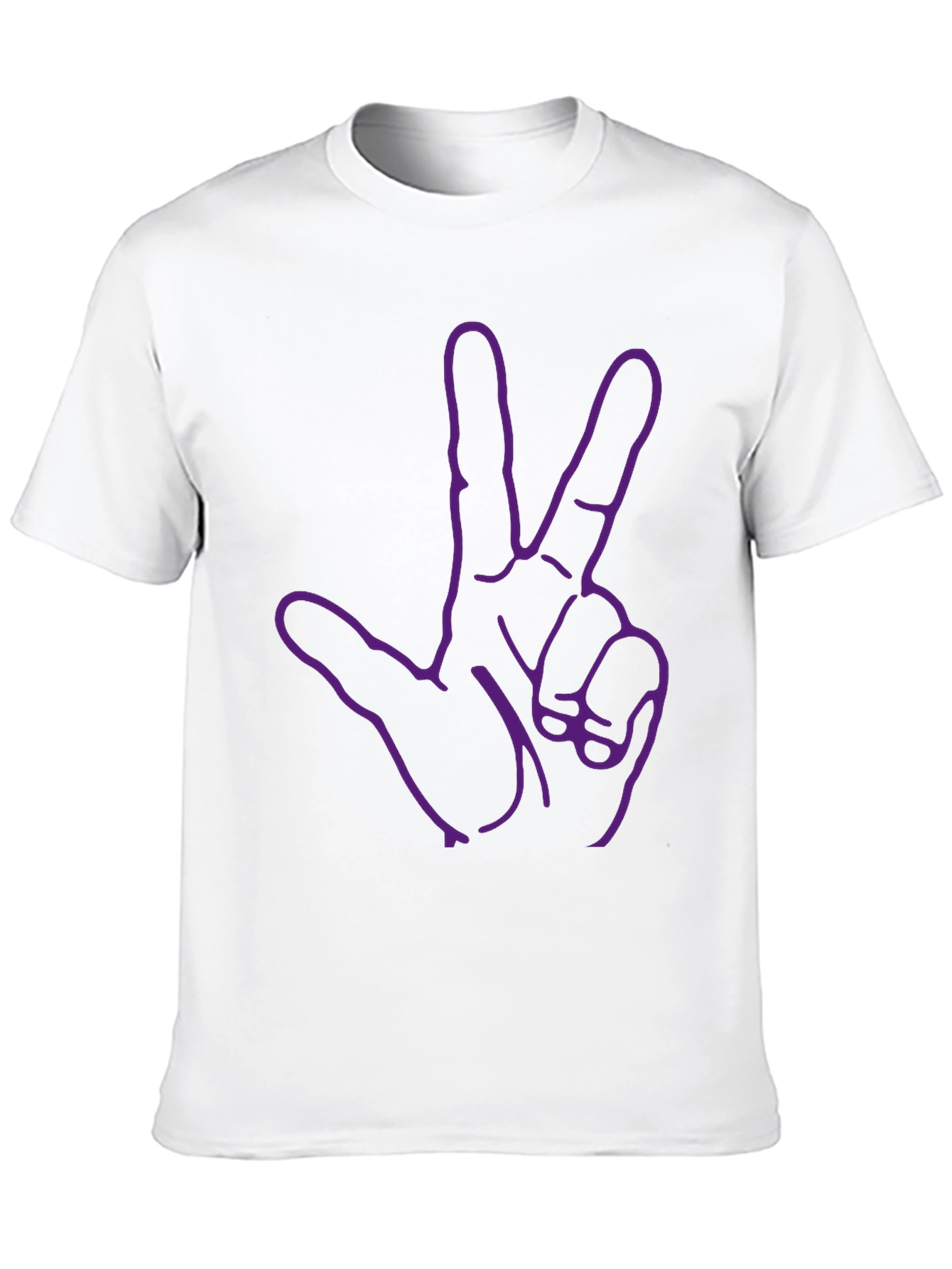 Purple Three Finger Hand Black T-Shirt