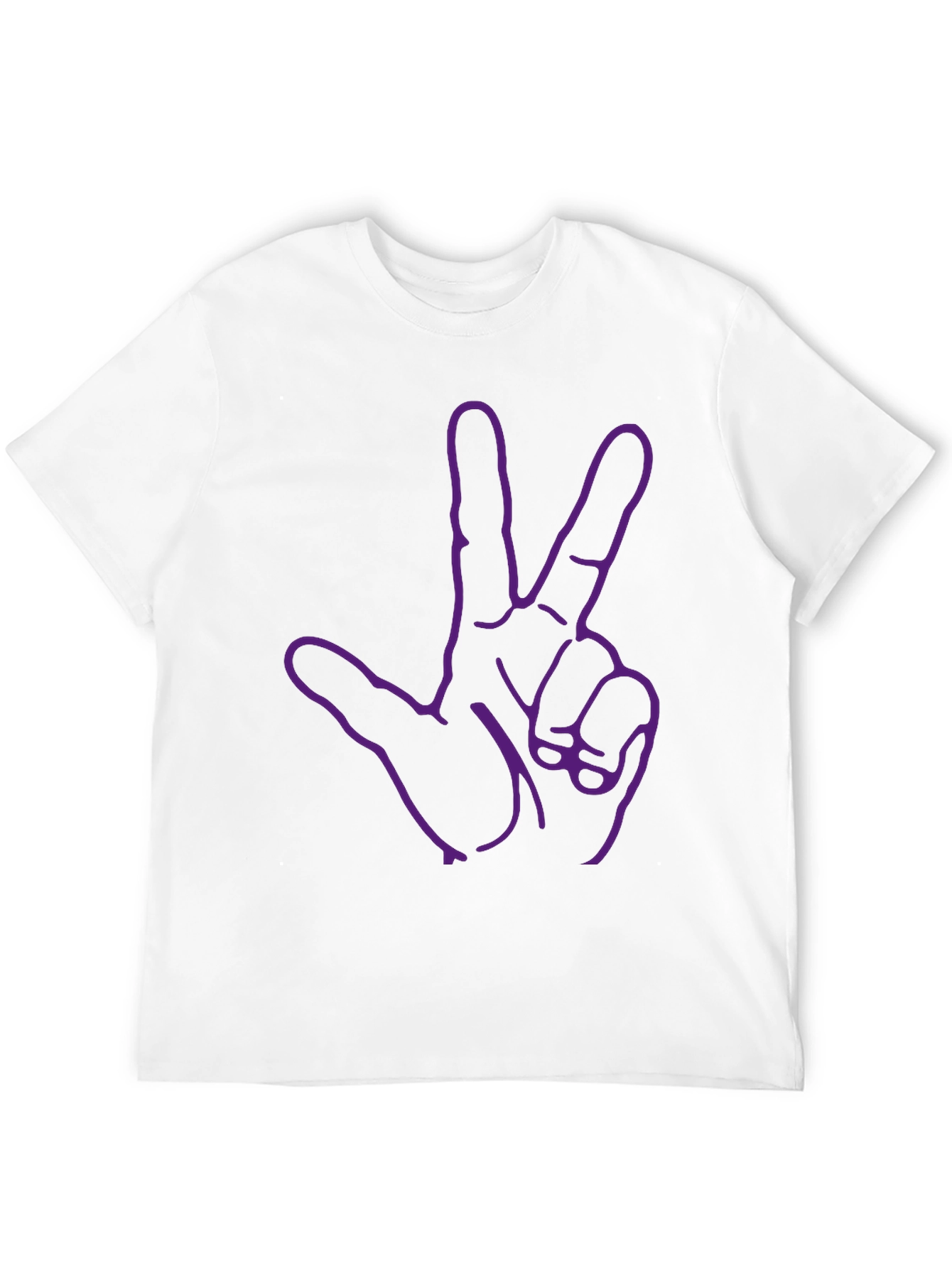 Purple Three Finger Hand Black T-Shirt