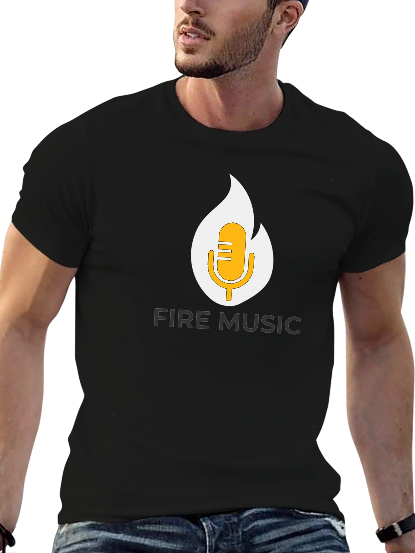 Fire Music T-Shirt - Black Graphic Tee