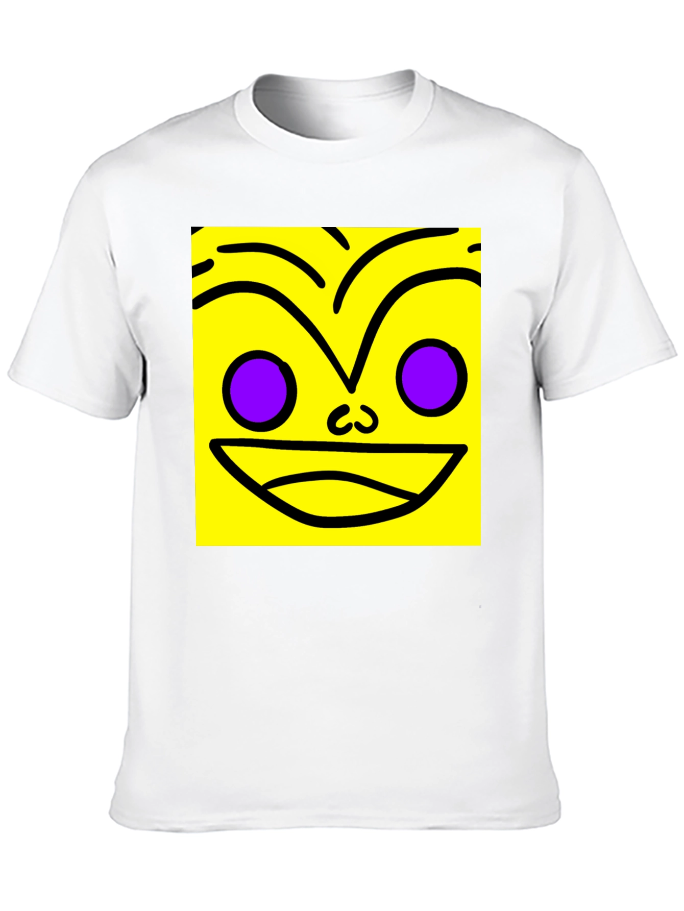 Funky Face Graphic Tee - Black Cotton Blend Shirt